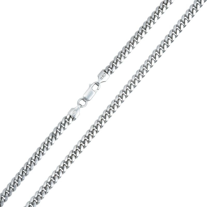 Italian Made 5Mm Miami Curb Chain Necklace Short image