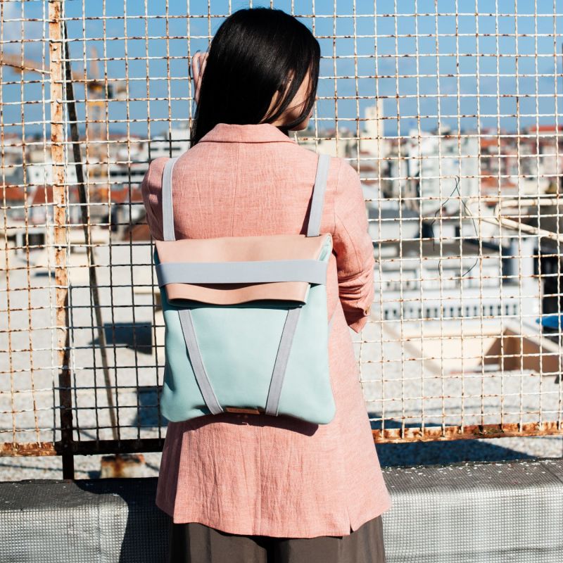 Backpack Light Blue & Pink image