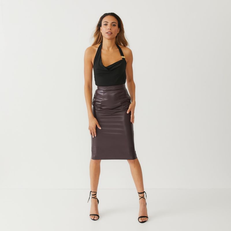 Good Samaritan Cherry Truffle Vegan Leather Skirt image