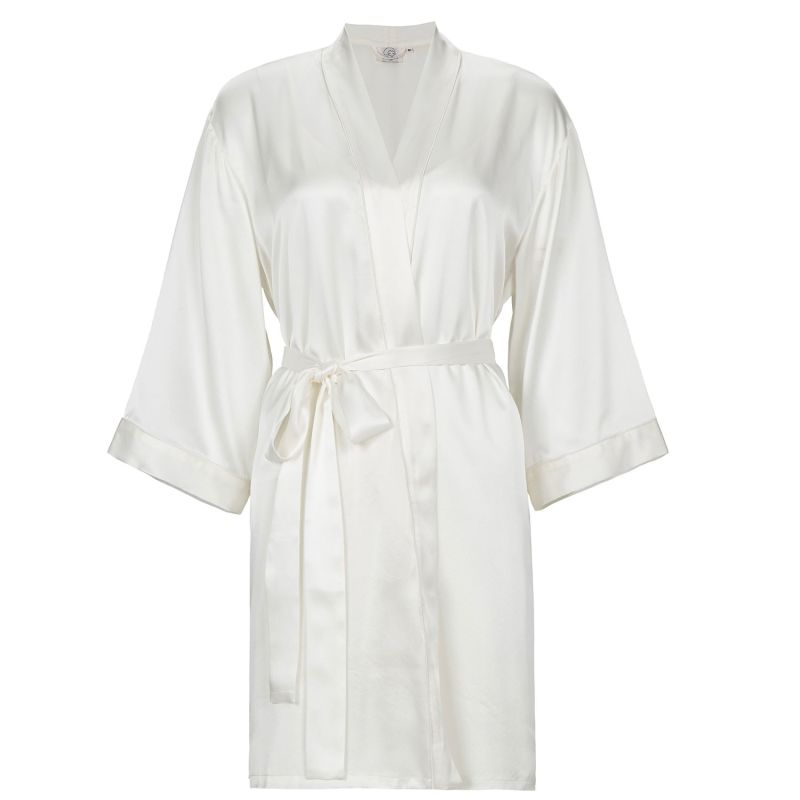 A Midsummer Afternoon Silk Bride'S Robe - White image