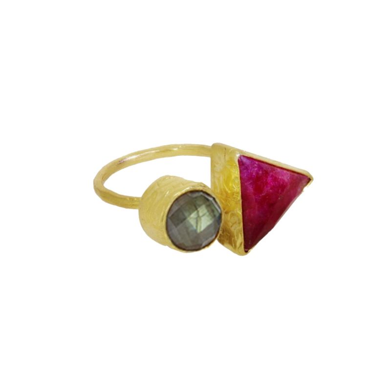 Hydra Labradorite And Ruby Ring image