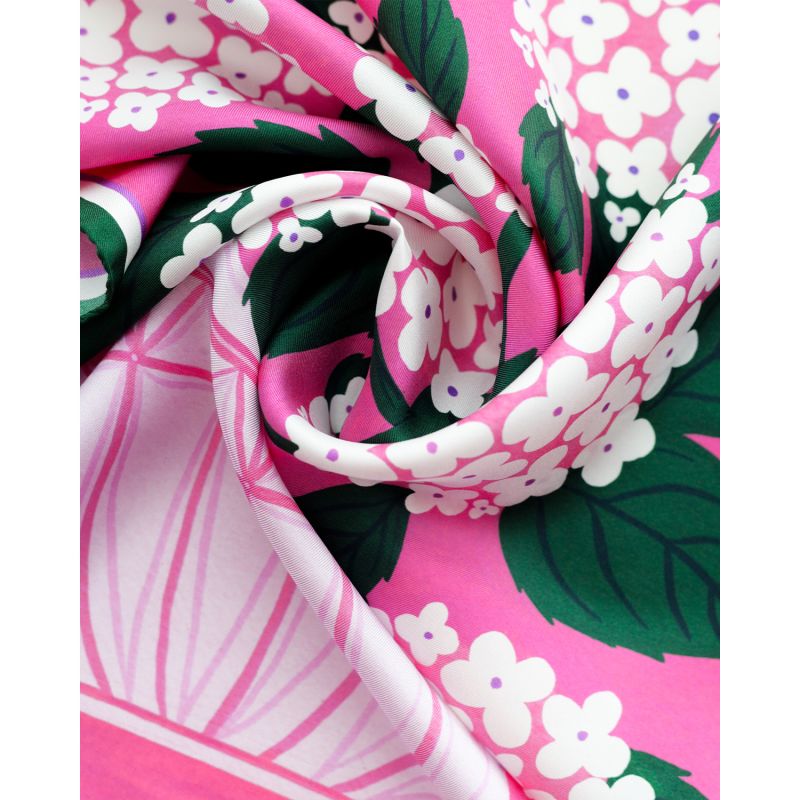 Hydrangeas Small Silk Scarf image