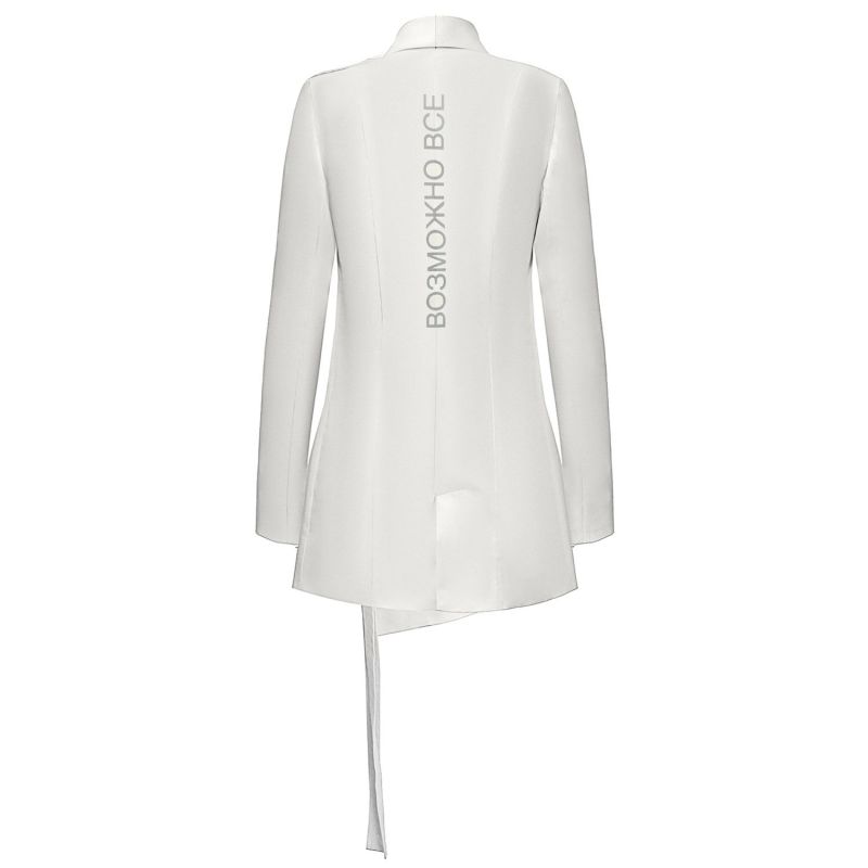 Long Blazer Cotton Everything Possible - White image