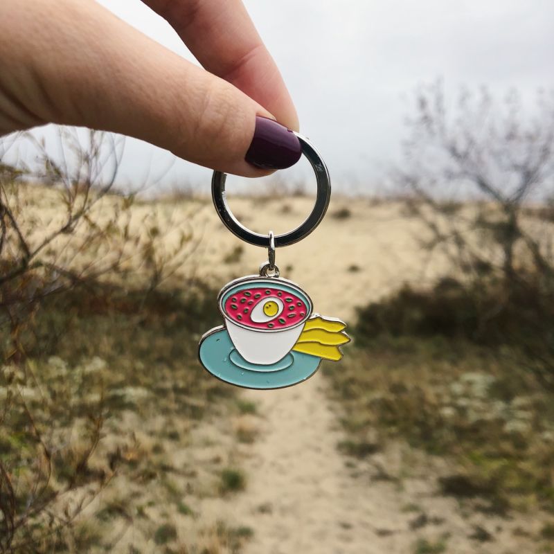 Enamel Keychain Pink Cold Soup image