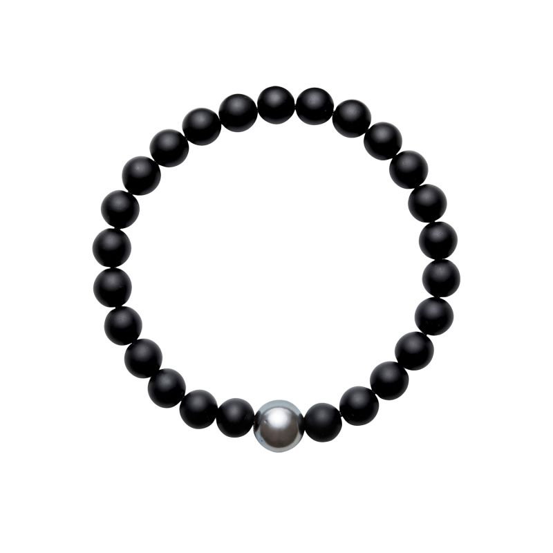 Aro Men's Tahitian Pearl & Onyx Bracelet - Large image