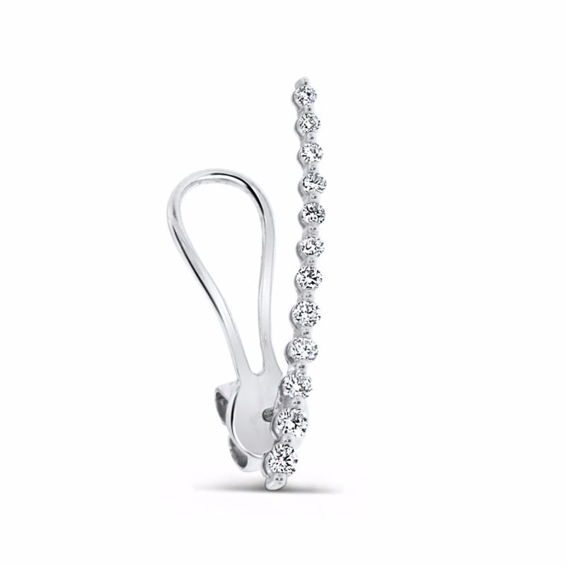 Crawler Diamond Earring 18k White Gold image