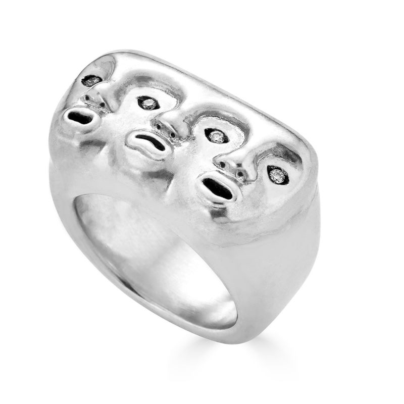 Diamond Triple Face Ring image