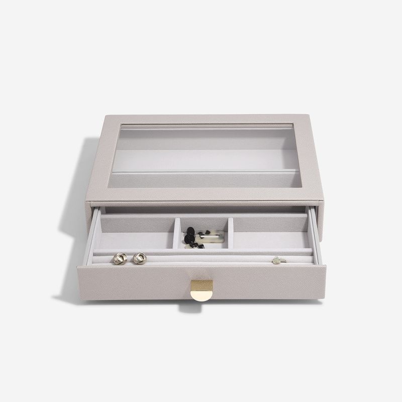 Taupe Classic Jewellery Box With Drawers image