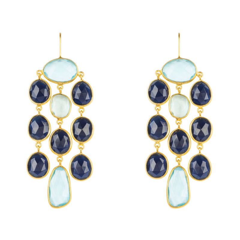 Splash Gemstone Earring Gold Sapphire Hydro image