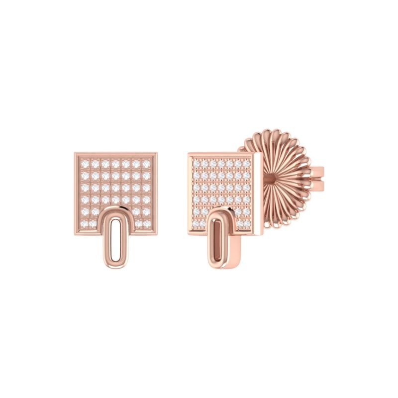 Sidewalk Stud Earrings In 14 Kt Rose Gold Vermeil On Sterling Silver image