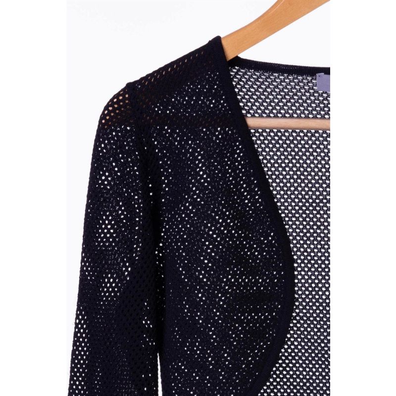 Butterfly Fishnet Knit Bolero In Black image