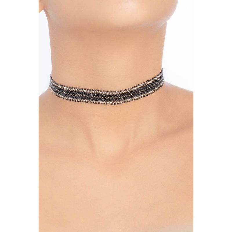 Mini Choker - Black Crystal, Platinum image