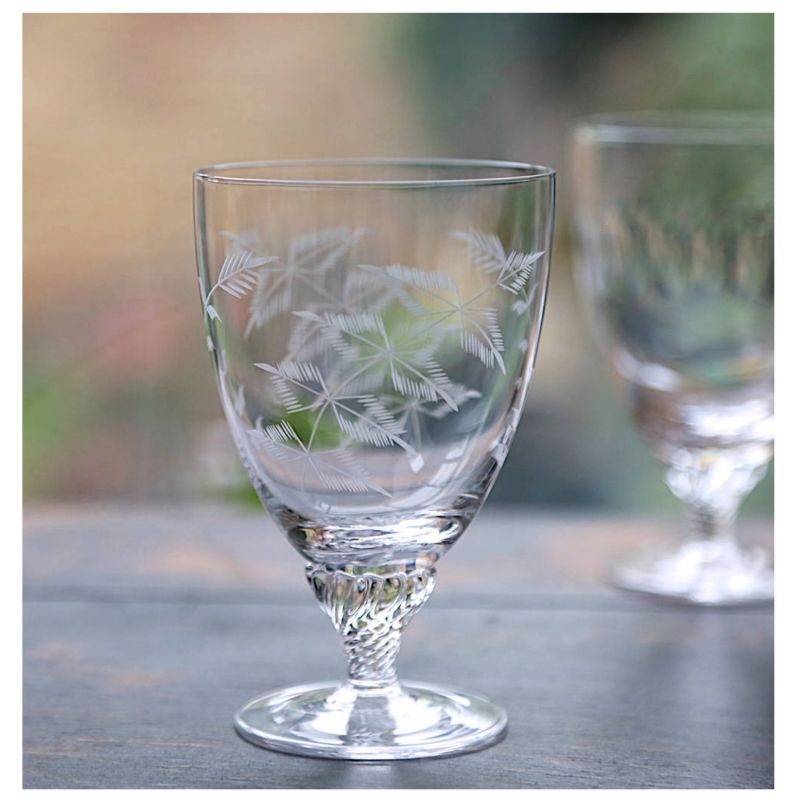 Etched Fern Crystal Wine Glasses- the Vintage List