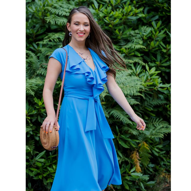 Natalie Blue Jumpsuit In French Crepe image