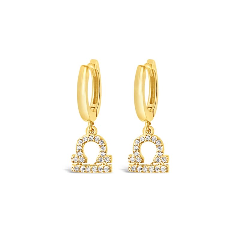 Libra 18K Gold Vermeil Zodiac Star Sign Earrings image