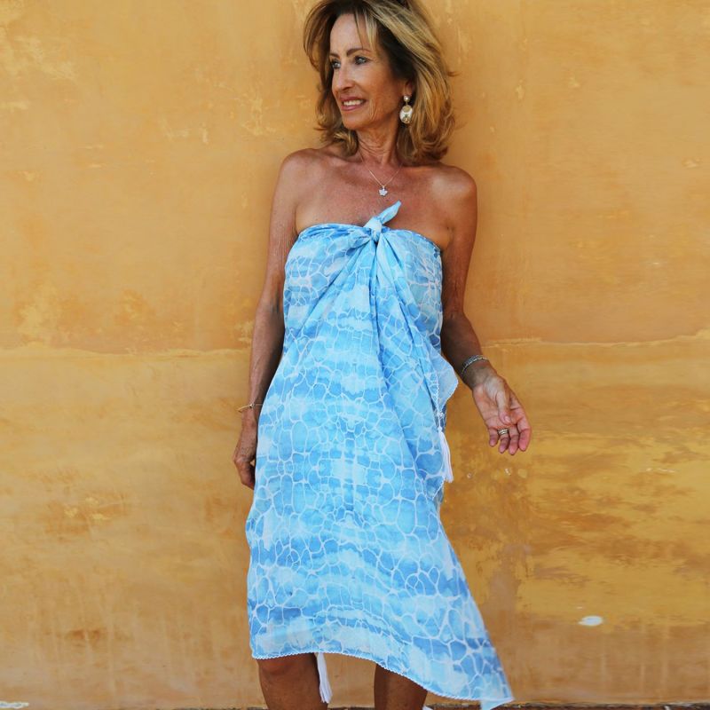 Blue Pebbles Cotton Sarong image