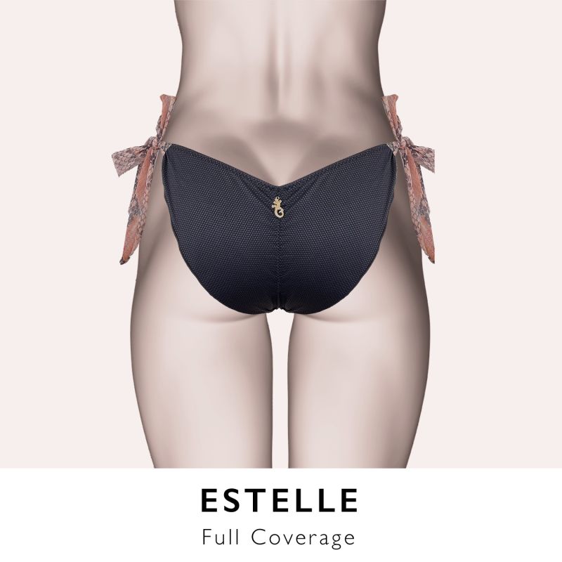 Ibiza Bikini Bottom With Animal Print Straps Estelle Black image