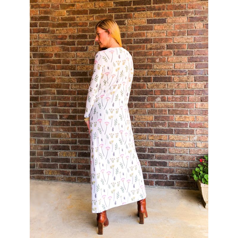 Long Sleeve Silky Jersey Maxi Dress In Folklore Print image