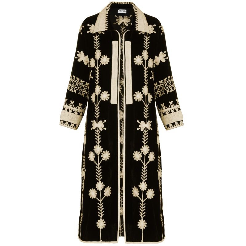 Suki Black Velvet Coat Dress image