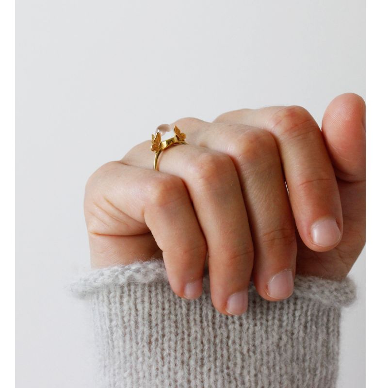 Butterfly Quartz Ring - Gold image