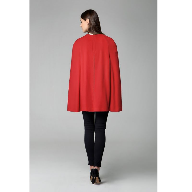 Cora Wool & Cashmere-Blend Cape Coat In Red image