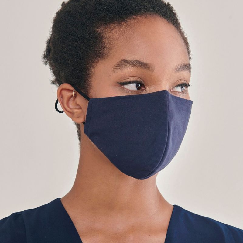 2 X Paisie Adjustable Face Masks In Dark Blue image