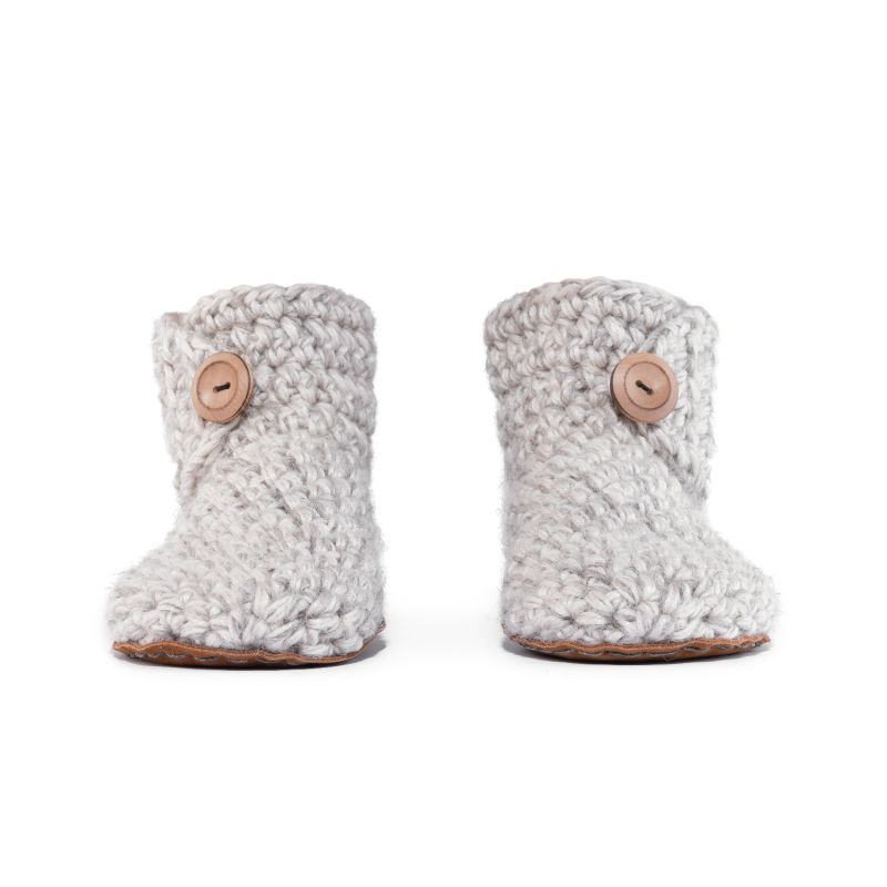 Barefoot Bamboo Wool House Booties In Soft Grey image