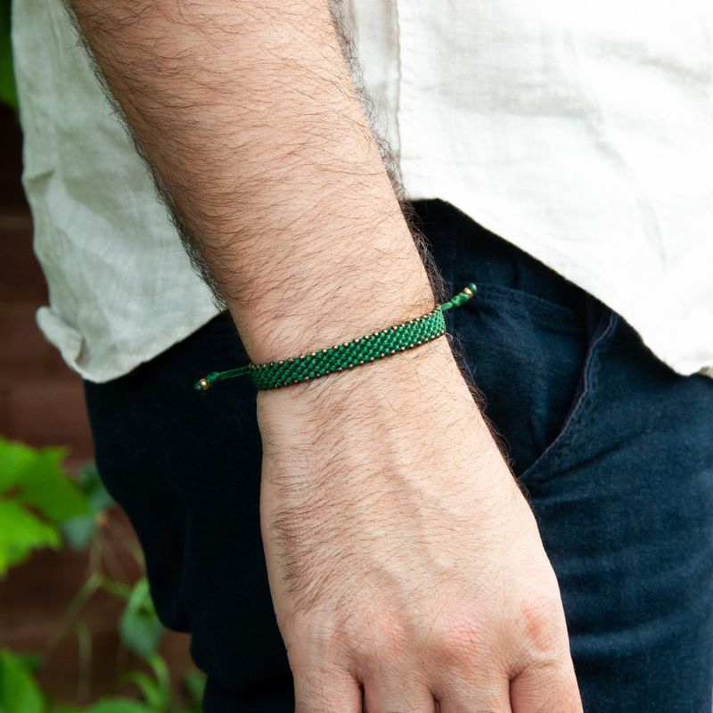 Bronze & Green Rope Bracelet For Men Green Harbour UK Bracelets