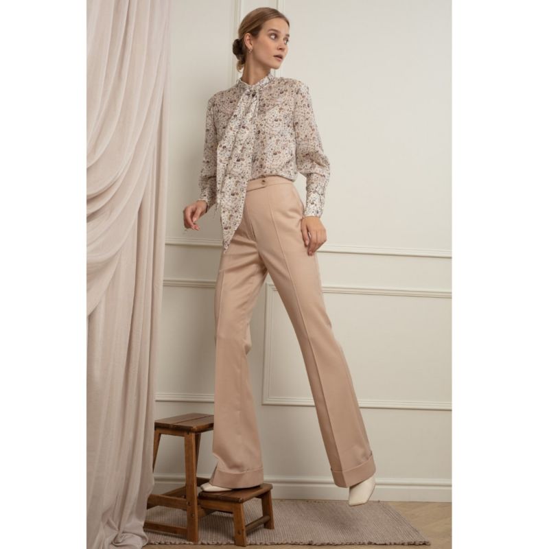 Lisa Flared Trousers In Strawberry Fusion image