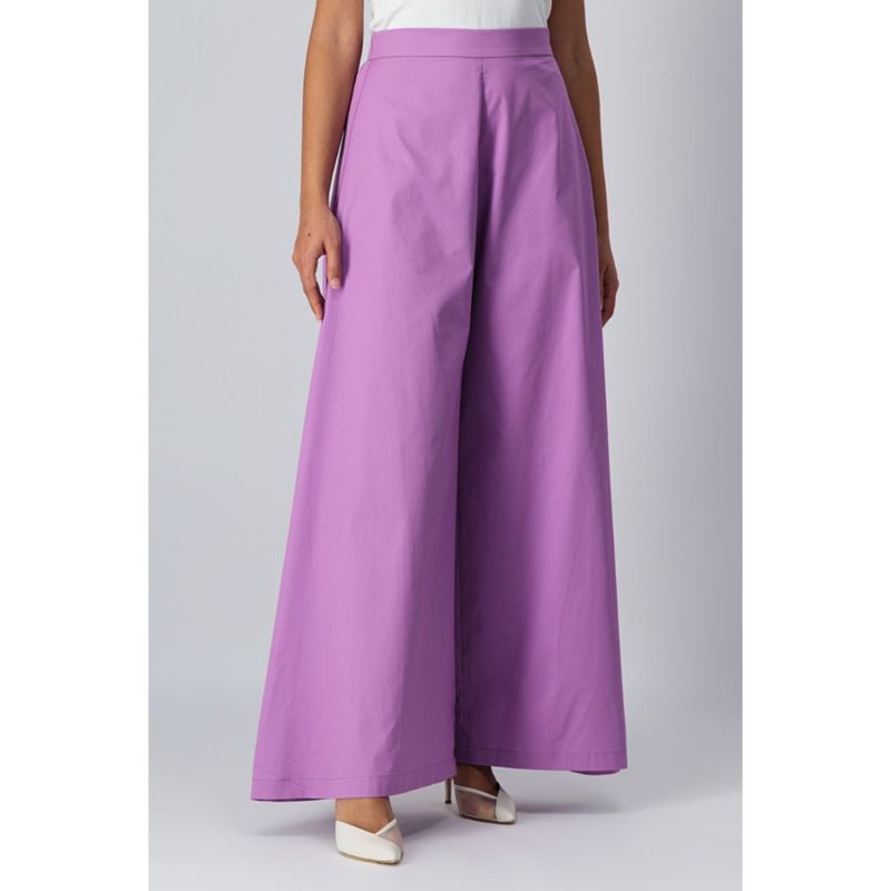 High Waist Wide Legged Pants In Lavender Azzalia Wolf & Badger