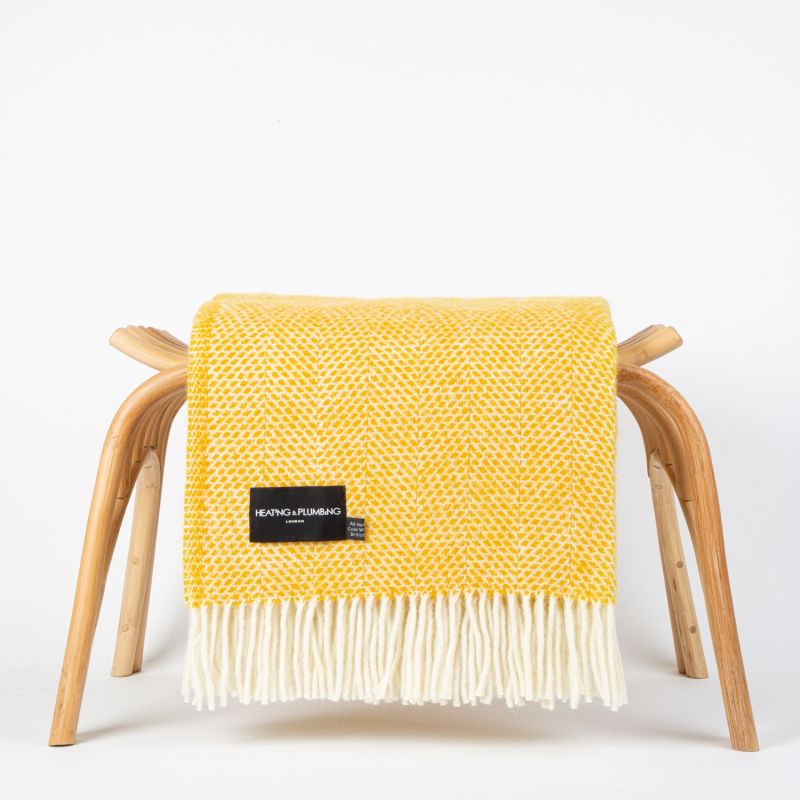 Evening Tales Pure New Wool Blanket - Fluffy - Yellow & Orange image