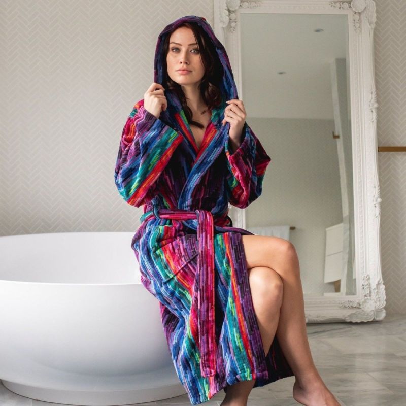 Women's Hooded Dressing Gown Multicolour image