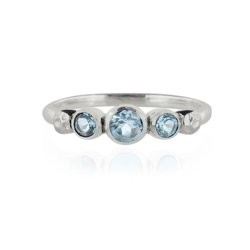 Lakshmi Silver Ring - Blue Topaz image