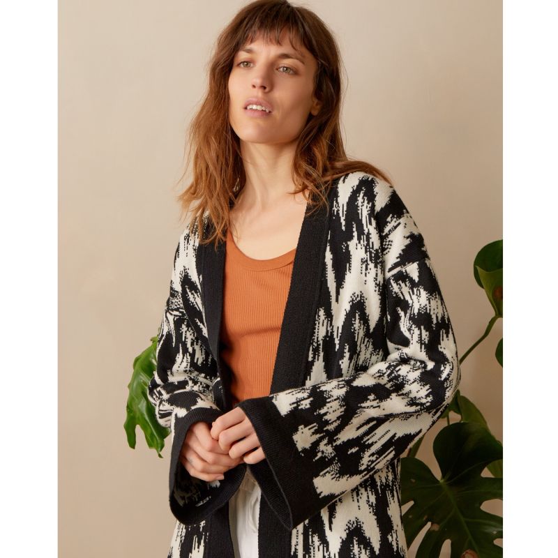 Ikat Organic Cotton Knitted Cardigan Women image