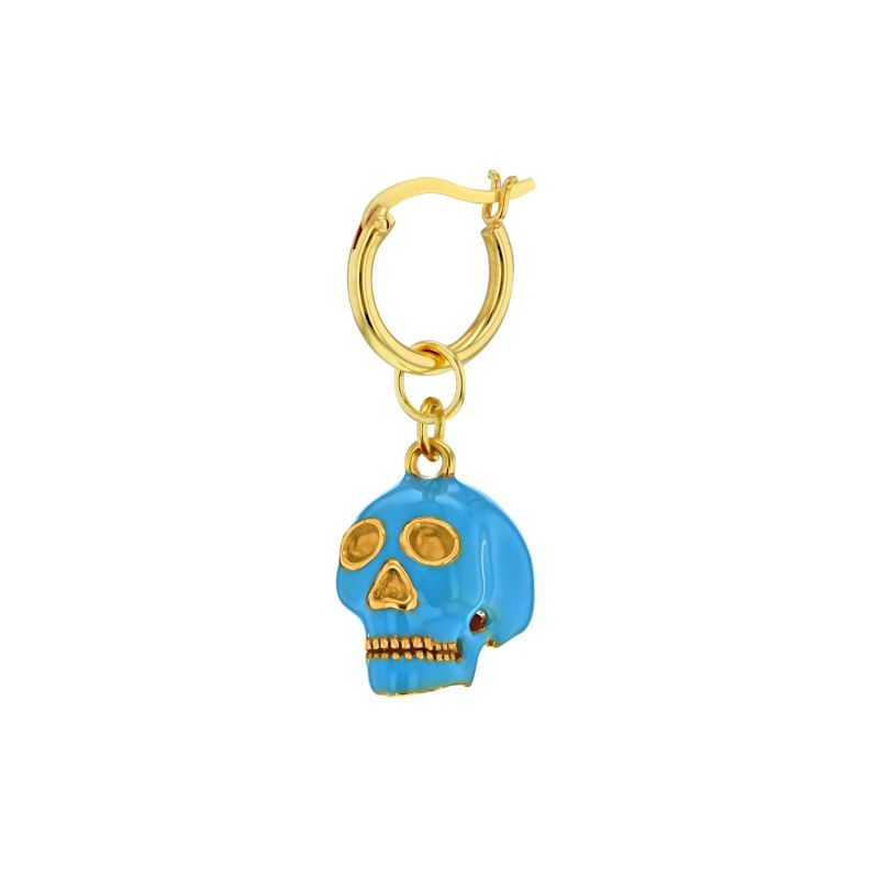 18Kt Gold Plated & Turquoise Mini Skull Pendant image