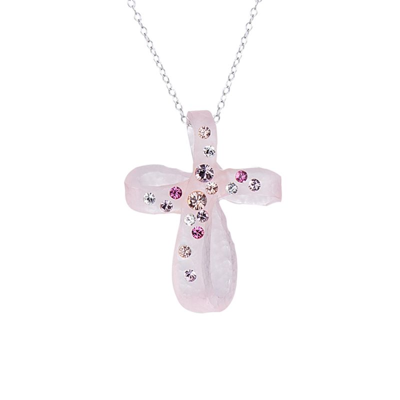 Pink Bubble Cross With Swarovski Crystals image