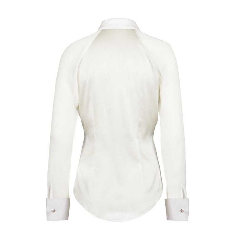 Taylor - White Peace Silk Fitted With Transparent Sleeves image