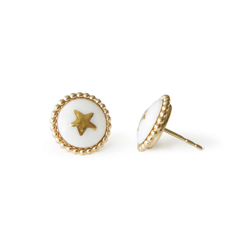 Gold Lustre Star Stud Earrings image