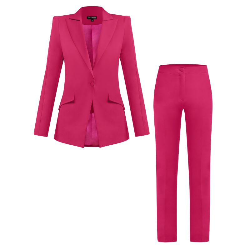 Illusion Classic Tailored Suit - Hot Pink image