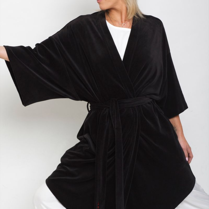 Organic Velvet Kimono Black image