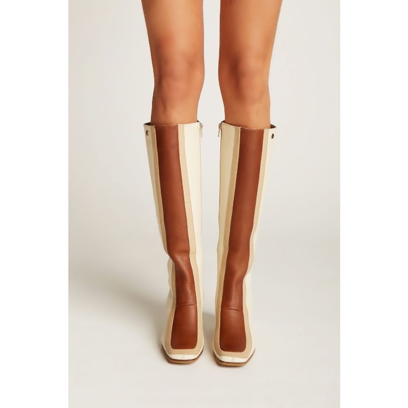 Revival Boots In Ivory/Tan Arequipe/Honey Leather image