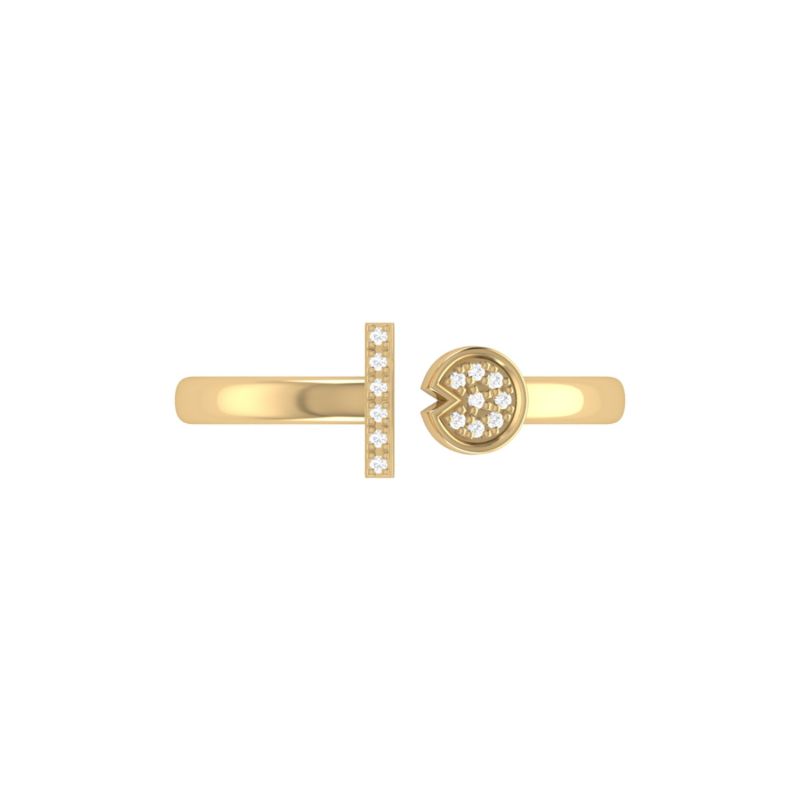 Pac-Man Lane Ring In 14 Kt Yellow Gold Vermeil On Sterling Silver image