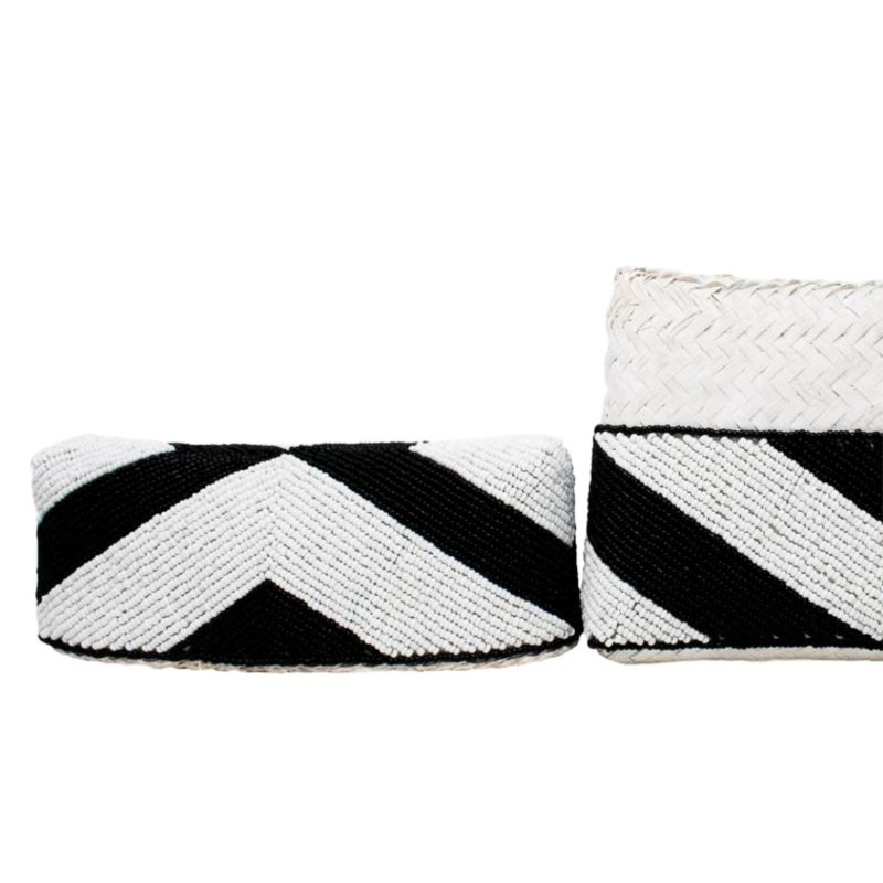 Zoe Beaded Clutch - Black White image