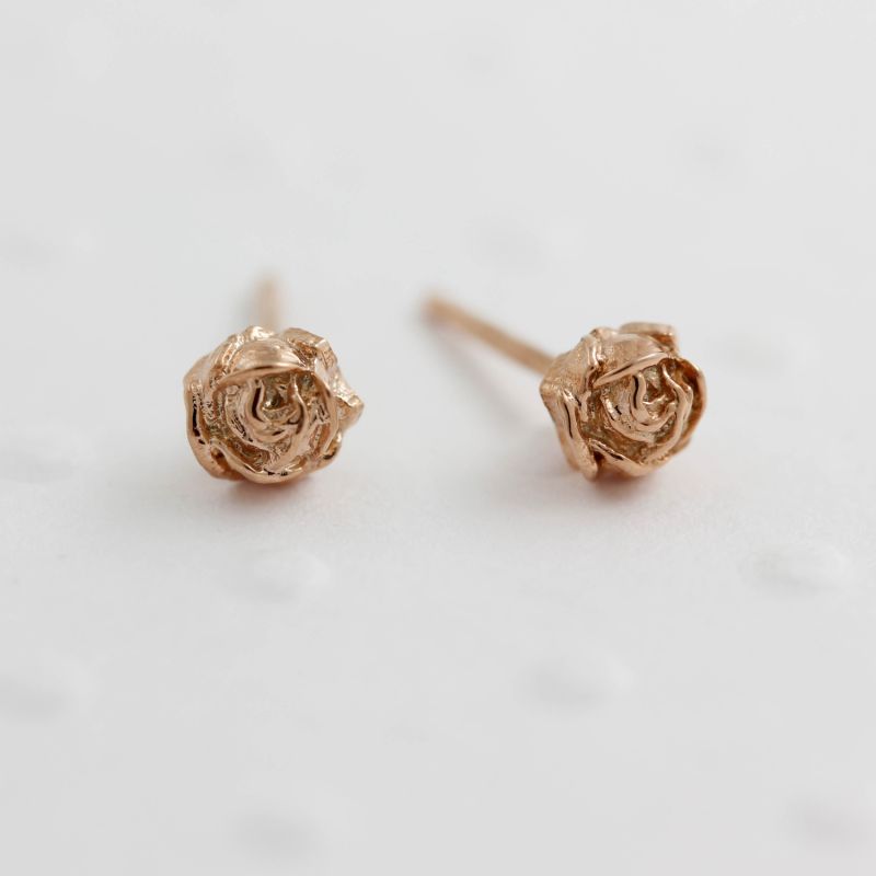 Small rose store gold earrings