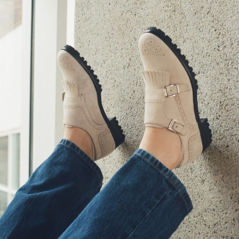 Imogen, Kid Suede Commando Sole Monk Shoes image