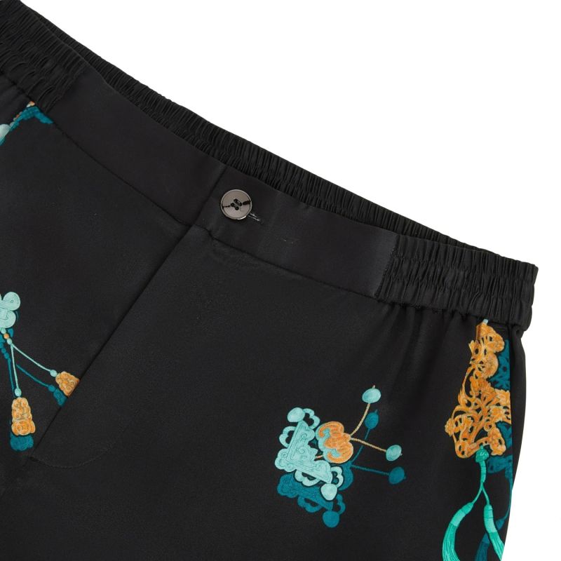 Imperial Charms Silk Pants Black image