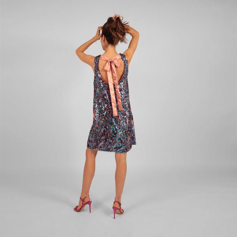 Imu - Sequins Shift Dress pink and blue image