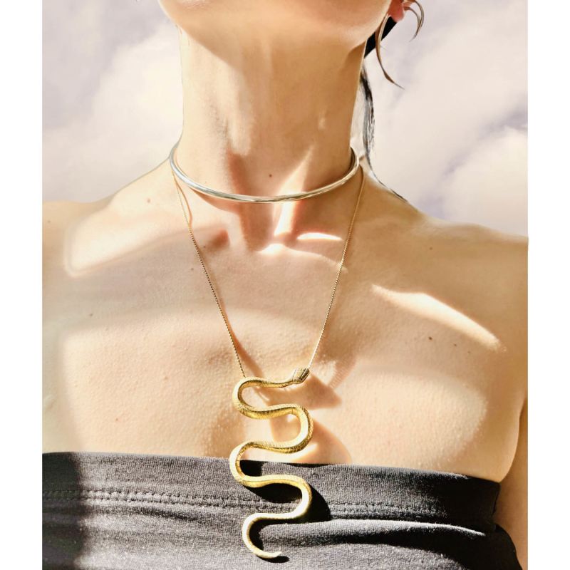 Inca Snake Gold Pendant Necklace image