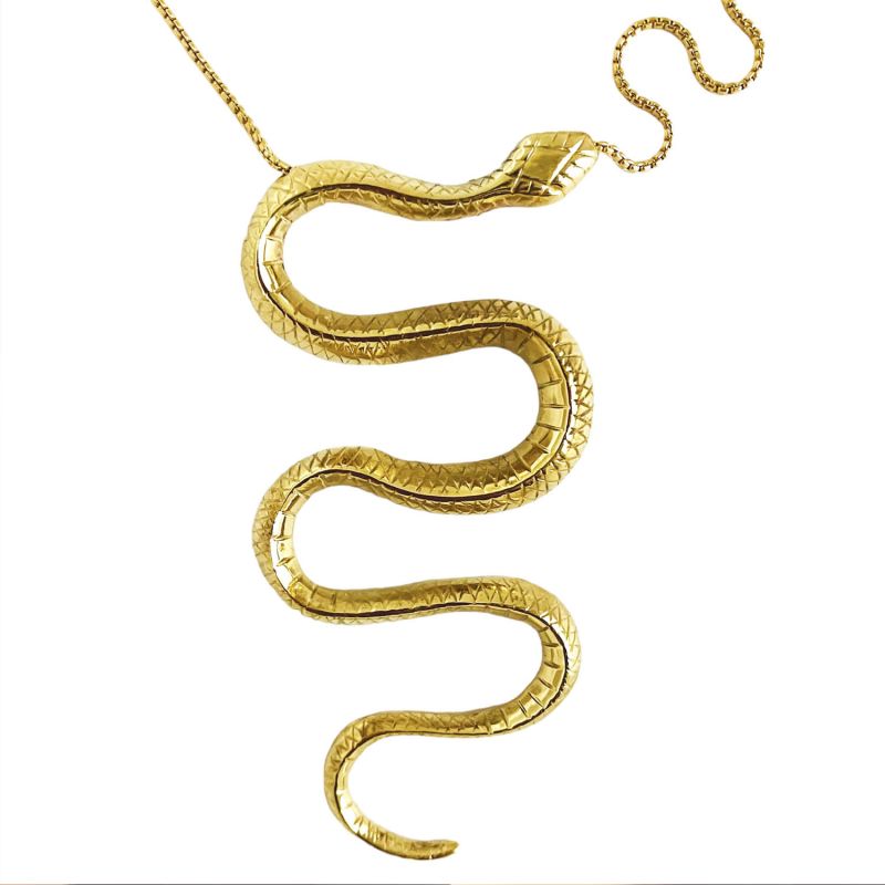 Inca Snake Gold Pendant Necklace image