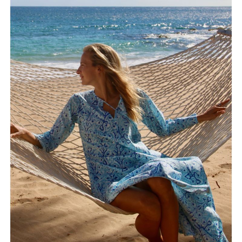 Indigo Flow Cotton Kaftan image